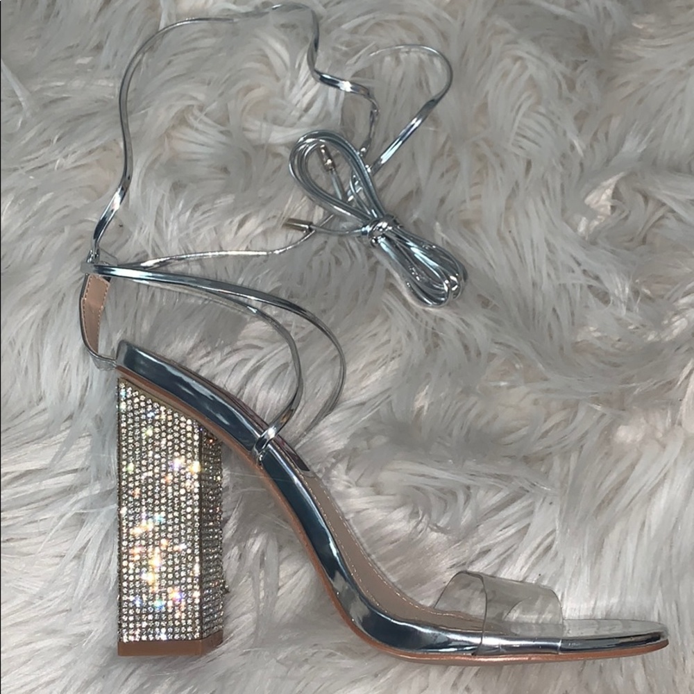 Silver lace up heels!